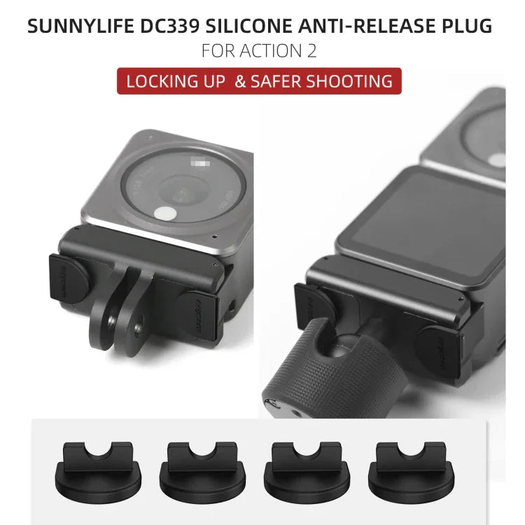Sunnylife DC339 4 Stück Silikon-Sicherheitsverschlussstopfen für DJI Action 2