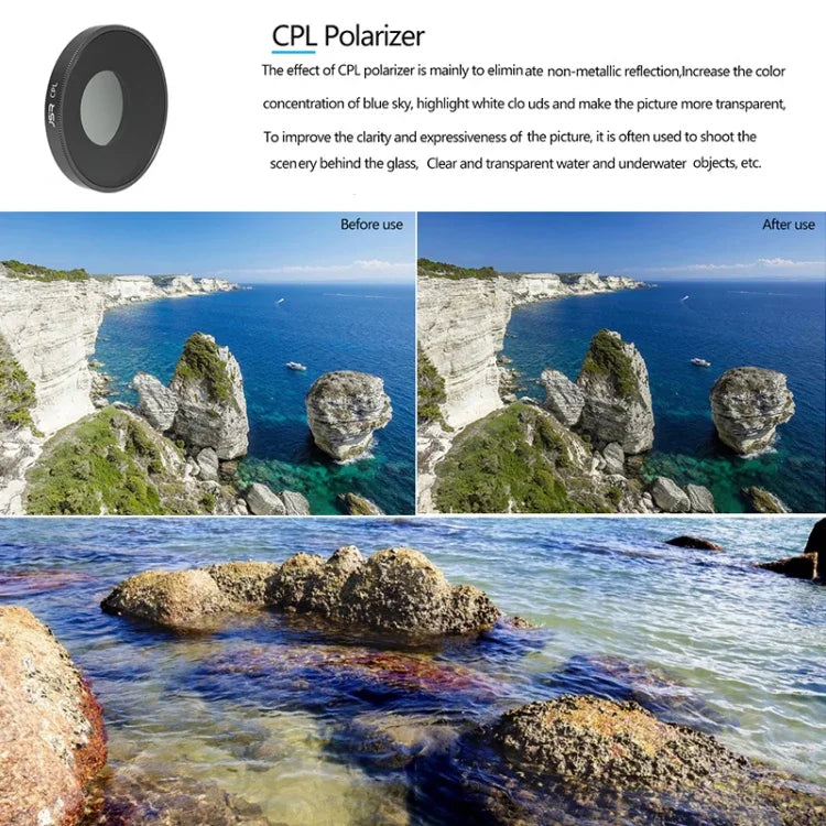 JSR 4-in-1 UV-CPL-ND16-ND32-Objektivfilter für DJI Osmo Action 3, 4-in-1