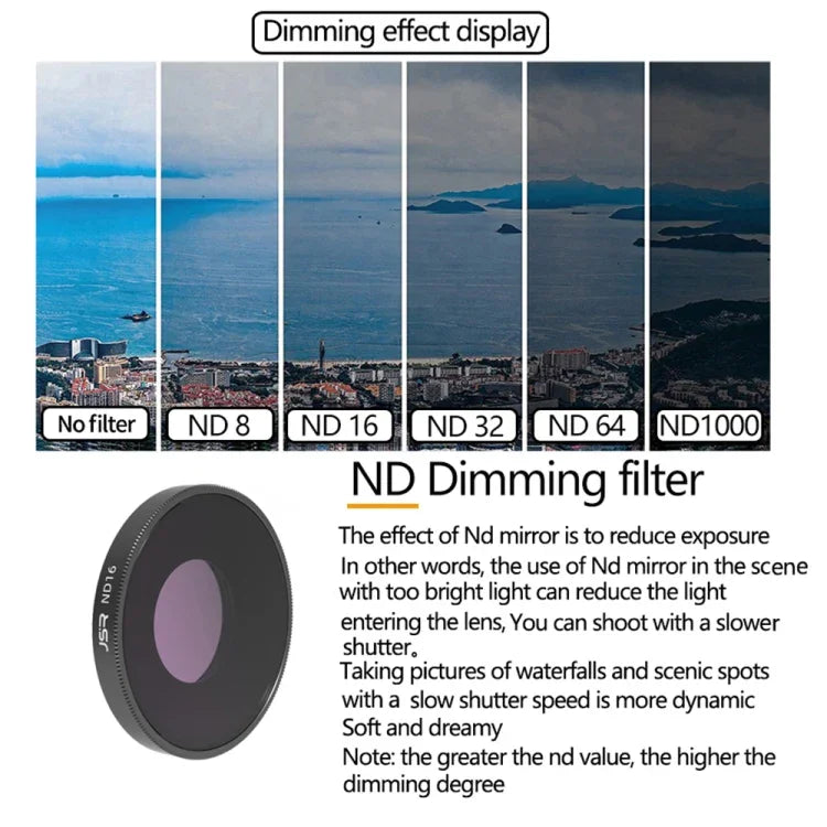 JSR 4-in-1 UV-CPL-ND16-ND32-Objektivfilter für DJI Osmo Action 3, 4-in-1