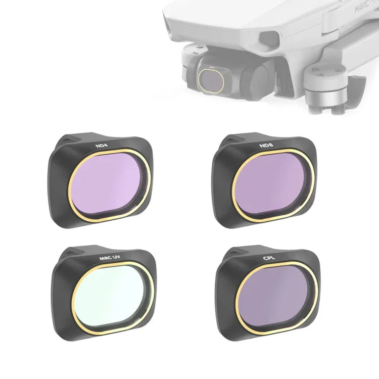 JSR Drone 4-in-1 UV + CPL + ND4 + ND8 Objektivfilter für DJI Mavic Mini, UV + CPL + ND4 + ND8