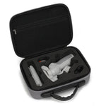 Stoßfeste, tragbare Aufbewahrungsbox aus PU mit Diamantstruktur für DJI Osmo Mobile 4, Grau