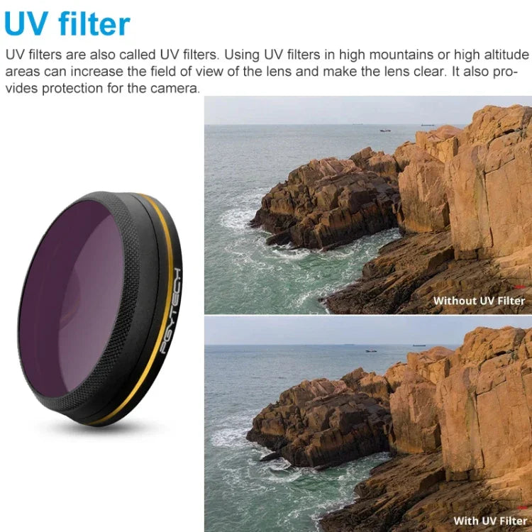 PGYTECH X4S-MRC UV-Goldrand-Linsenfilter für DJI Inspire 2 / X4S Gimbal-Kamera-Drohnenzubehör, UV