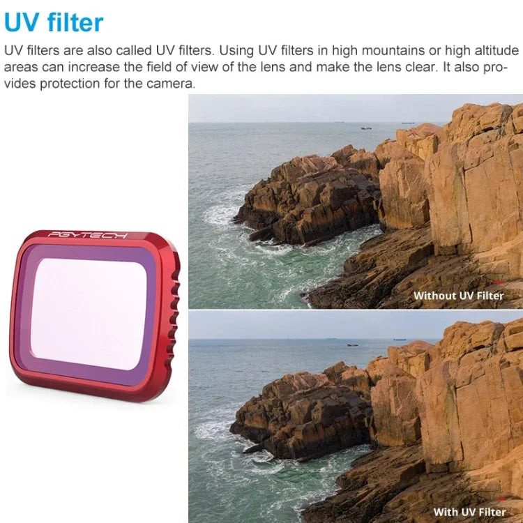 PGYTECH P-16A-032 UV-Linsenfilter für DJI Mavic Air 2 Drohnenzubehör, UV-Linse