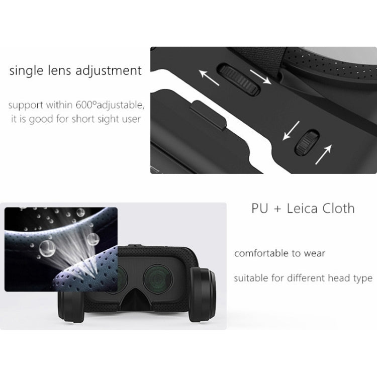 VR SHINECON G04E Virtual-Reality-3D-Videobrille, geeignet für 3,5-Zoll- bis 6,0-Zoll-Smartphones mit HiFi-Headset