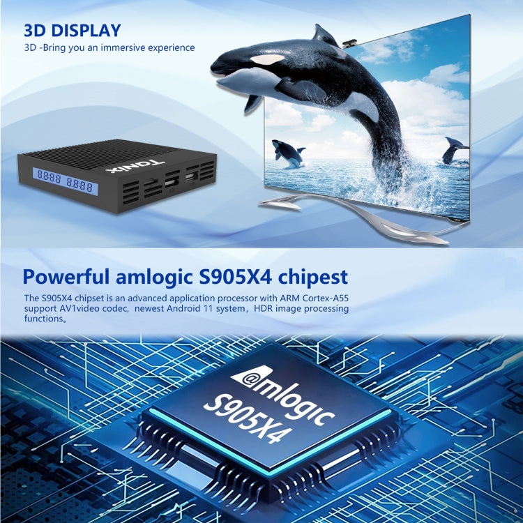 Tanix X4 Android 11 Smart TV Box, Amlogic S905X4 Quad-Core, 4GB+64GB, Dual Wifi, BT, 4GB+64GB