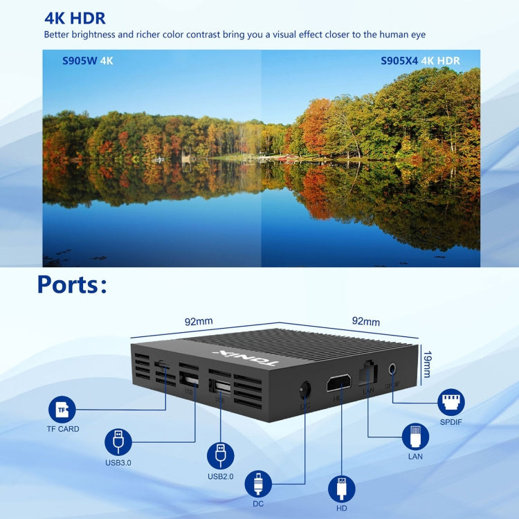 Tanix X4 Android 11 Smart TV Box, Amlogic S905X4 Quad-Core, 4GB+64GB, Dual Wifi, BT, 4GB+64GB