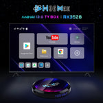 H96 Max 8K Ultra HD Smart TV Box Android 13.0 Mediaplayer mit Fernbedienung, RK3528 Quad-Core, 4GB+64GB, 4GB+64GB