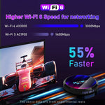 H96 Max 8K Ultra HD Smart TV Box Android 13.0 Mediaplayer mit Fernbedienung, RK3528 Quad-Core, 4GB+64GB, 4GB+64GB