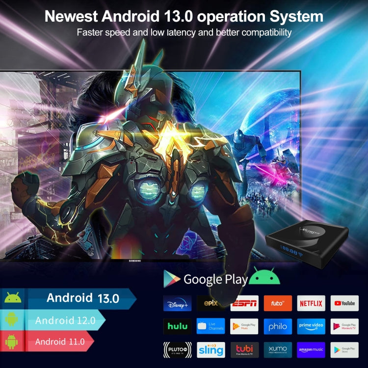 X88 Pro 13 Android 13.0 Smart TV Box mit Fernbedienung, RK3528 Quad-Core, 4G+32GB, 4G+32GB