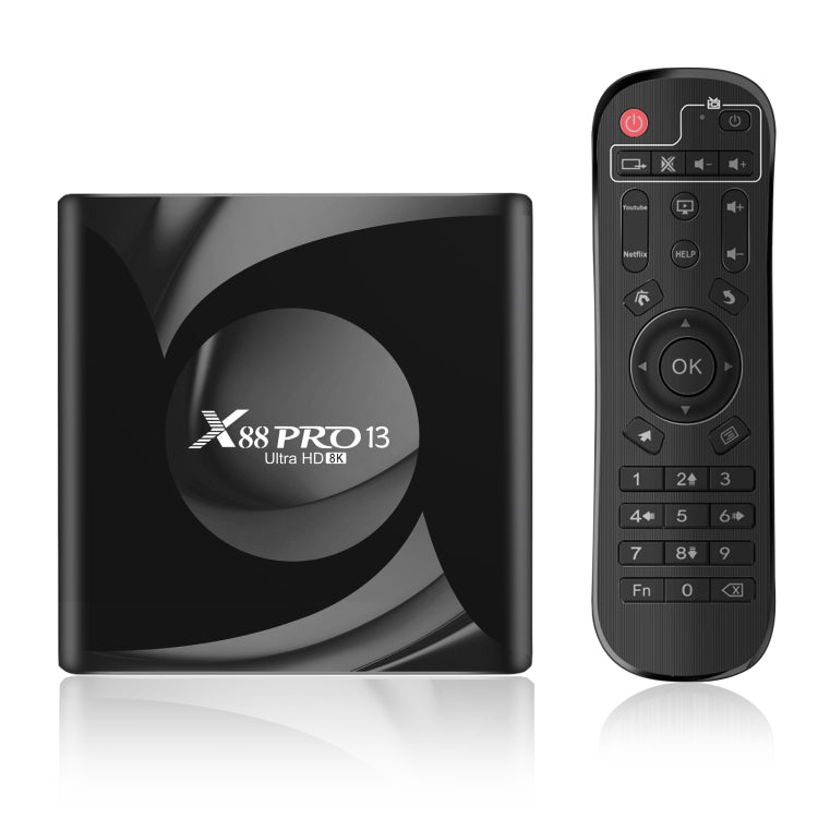 X88 Pro 13 Android 13.0 Smart TV Box mit Fernbedienung, RK3528 Quad-Core, 4G+64GB, 4G+64GB