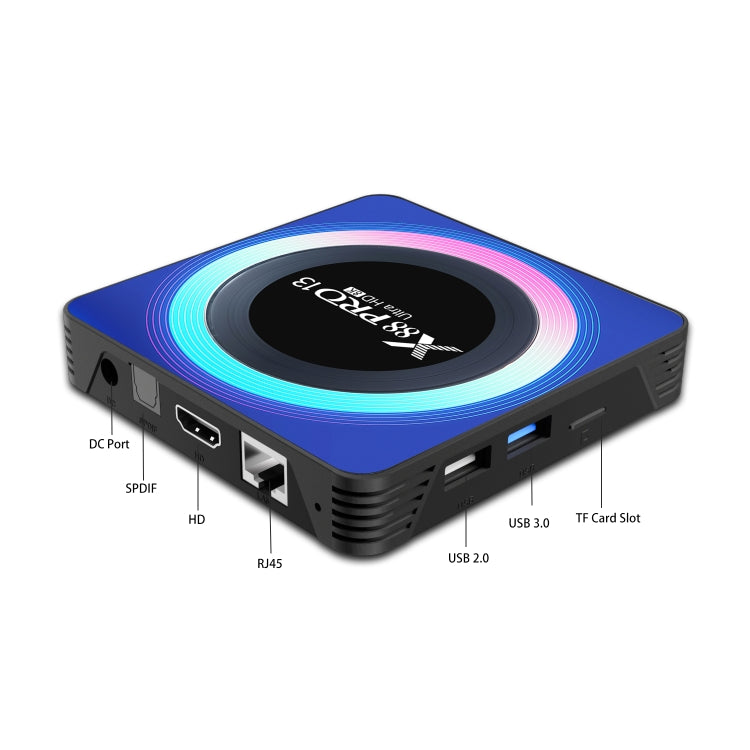Acrylic X88 Pro 13 8K Ultra HD Android 13.0 Smart TV Box mit Fernbedienung, RK3528 Quad-Core, 4G+64GB, 4G+64GB