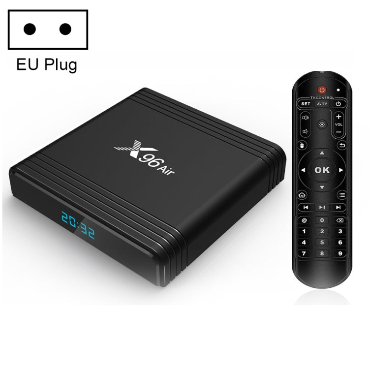 X96 Air 8K Smart TV BOX Android 9.0 Mediaplayer mit Fernbedienung, Quad-Core Amlogic S905X3, RAM: 4GB, ROM: 32GB, Dual-Band WiFi, Bluetooth, AU-Stecker, 4GB+32GB