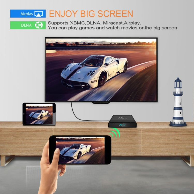 X96 Air 8K Smart TV BOX Android 9.0 Mediaplayer mit Fernbedienung, Quad-Core Amlogic S905X3, RAM: 4GB, ROM: 64GB, Dual-Band WiFi, Bluetooth, AU-Stecker, 4GB+64GB