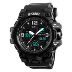 SKMEI 1155B Multifunktionale Herren Outdoor-Sport Armbanduhr mit großem Zifferblatt, wasserdicht und nachtleuchtend