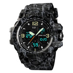 SKMEI 1155B Multifunktionale Herren Outdoor-Sport Armbanduhr mit großem Zifferblatt, wasserdicht und nachtleuchtend