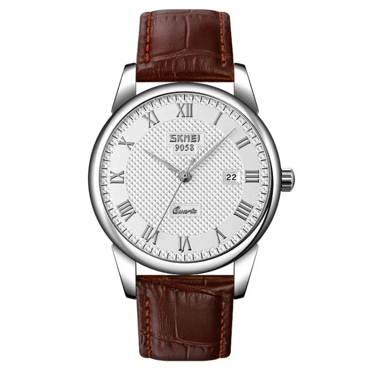 SKMEI 9058 Multifunktionale Outdoor-Mode Wasserdichte Quarz-Armbanduhr mit silbernem Gehäuse, EDA00092301A, EDA00092301B, EDA00092301C, EDA00092301D, EDA00092301E, EDA00092301F