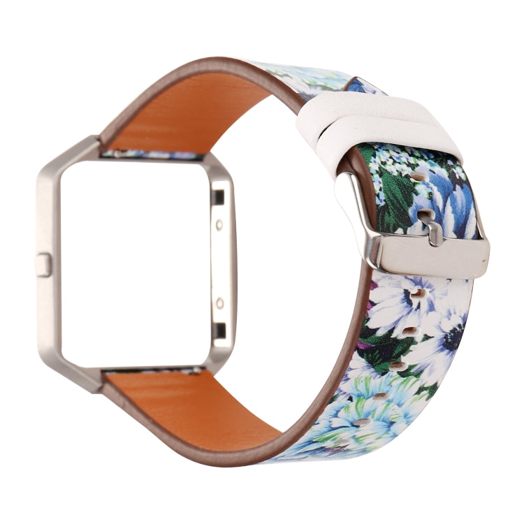 For Fitbit Blaze Leather Replacement Strap Watchband, A, B, C, D, E, F, G, Flamingo, Green Leaf, Peony, Red Flower, Sunflower