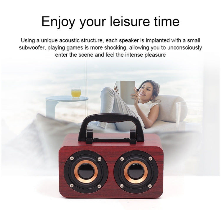 FT-4002 Kabellose Bluetooth-Retro-Subwoofer-Lautsprecher aus Holz, unterstützen TF-Karten- und USB-MP3-Wiedergabe, schwarz gemasert, gelb gemasert, rot gemasert