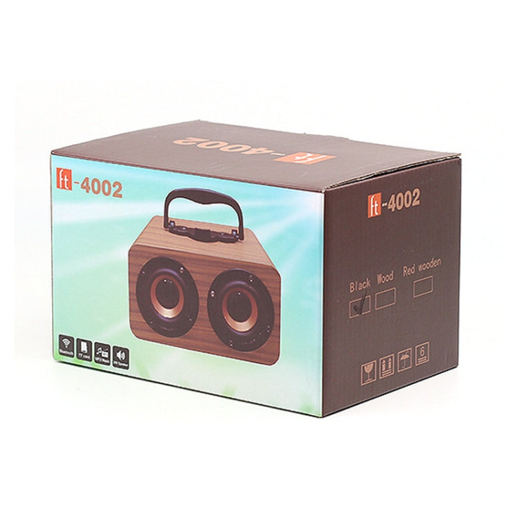 FT-4002 Kabellose Bluetooth-Retro-Subwoofer-Lautsprecher aus Holz, unterstützen TF-Karten- und USB-MP3-Wiedergabe, schwarz gemasert, gelb gemasert, rot gemasert