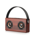 D10 Tragbarer kabelloser Bluetooth 4.2 Lautsprecher aus Holz, D10 (Rot Holzmaserung)