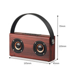D10 Tragbarer kabelloser Bluetooth 4.2 Lautsprecher aus Holz, D10 (Rot Holzmaserung)