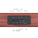 D10 Tragbarer kabelloser Bluetooth 4.2 Lautsprecher aus Holz, D10 (Rot Holzmaserung)