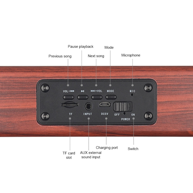 D10 Tragbarer kabelloser Bluetooth 4.2 Lautsprecher aus Holz, D10 (Rot Holzmaserung)