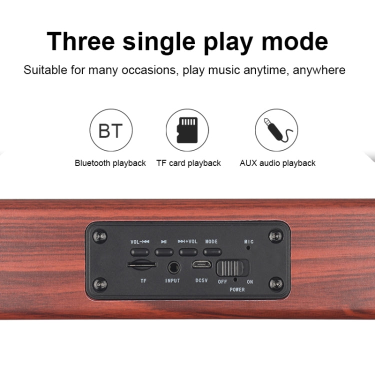 D10 Tragbarer kabelloser Bluetooth 4.2 Lautsprecher aus Holz, D10 (Rot Holzmaserung)