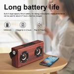 D10 Tragbarer kabelloser Bluetooth 4.2 Lautsprecher aus Holz, D10 (Rot Holzmaserung)