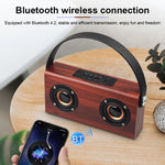 D10 Tragbarer kabelloser Bluetooth 4.2 Lautsprecher aus Holz, D10 (Rot Holzmaserung)