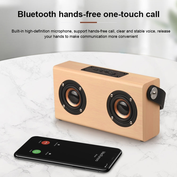 D10 Tragbarer kabelloser Bluetooth 4.2 Lautsprecher aus Holz, D10 (Rot Holzmaserung)