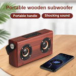 D10 Tragbarer kabelloser Bluetooth 4.2 Lautsprecher aus Holz, D10 (Rot Holzmaserung)