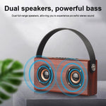 D10 Tragbarer kabelloser Bluetooth 4.2 Lautsprecher aus Holz, D10 (Rot Holzmaserung)