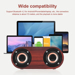 Q8 Bluetooth 4.2 Klassischer Bluetooth-Lautsprecher aus Holz mit Doppeltönern, Q8 (Rotbraune Holzmaserung), Q8 (Walnussmaserung)