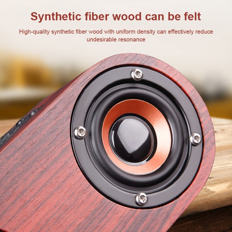 Q8 Bluetooth 4.2 Klassischer Bluetooth-Lautsprecher aus Holz mit Doppeltönern, Q8 (Rotbraune Holzmaserung), Q8 (Walnussmaserung)