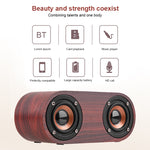 Q8 Bluetooth 4.2 Klassischer Bluetooth-Lautsprecher aus Holz mit Doppeltönern, Q8 (Rotbraune Holzmaserung), Q8 (Walnussmaserung)