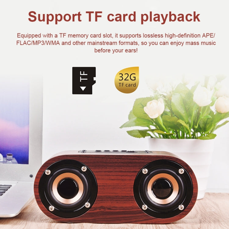 Q8 Bluetooth 4.2 Klassischer Bluetooth-Lautsprecher aus Holz mit Doppeltönern, Q8 (Rotbraune Holzmaserung), Q8 (Walnussmaserung)