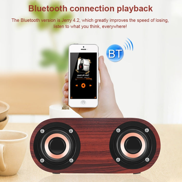 Q8 Bluetooth 4.2 Klassischer Bluetooth-Lautsprecher aus Holz mit Doppeltönern, Q8 (Rotbraune Holzmaserung), Q8 (Walnussmaserung)