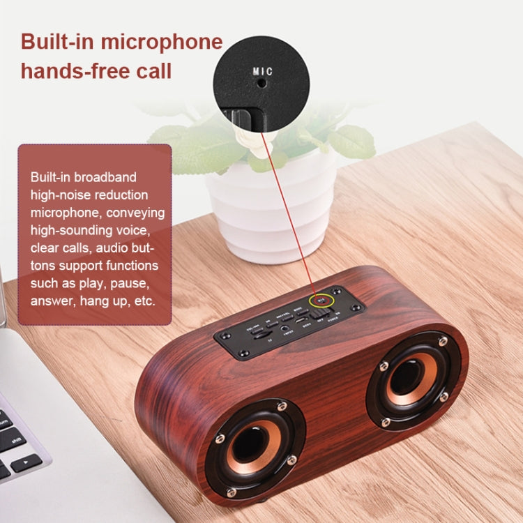 Q8 Bluetooth 4.2 Klassischer Bluetooth-Lautsprecher aus Holz mit Doppeltönern, Q8 (Rotbraune Holzmaserung), Q8 (Walnussmaserung)