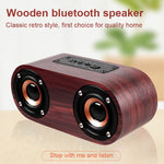 Q8 Bluetooth 4.2 Klassischer Bluetooth-Lautsprecher aus Holz mit Doppeltönern, Q8 (Rotbraune Holzmaserung), Q8 (Walnussmaserung)