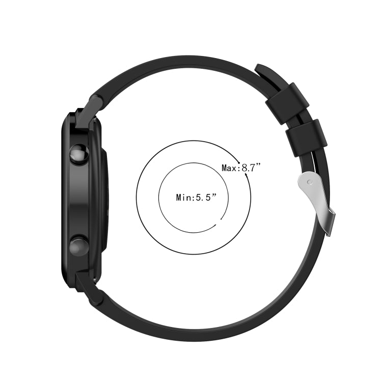 For Huawei Watch GT 2 42mm Silicone Replacement Wrist Strap Watchband, with Black Buckle, with Silver Buckle