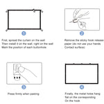 Faltbare Milchseide Polyester Projektorleinwand, 60 Zoll (16:9) Projektionsfläche: 133 x 75cm, 60 Zoll (4:3) Projektionsfläche: 120 x 90cm, 72 Zoll (16:9) Projektionsfläche: 159 x 90cm, 72 Zoll (4:3) Projektionsfläche: 146 x 110cm