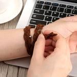 Handgewebtes Lederarmband für Apple Watch Series 6 & SE & 5 & 4 44mm / 3 & 2 & 1 42mm, für Apple Watch Ultra 49mm / Series 8&7 45mm / SE 2&6&SE&5&4 44mm / 3&2&1 42mm, für Apple Watch Series 7 45mm / 6 & SE & 5 & 4 44mm / 3 & 2 & 1 42mm