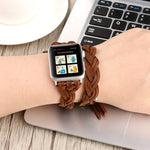 Handgewebtes Lederarmband für Apple Watch Series 6 & SE & 5 & 4 44mm / 3 & 2 & 1 42mm, für Apple Watch Ultra 49mm / Series 8&7 45mm / SE 2&6&SE&5&4 44mm / 3&2&1 42mm, für Apple Watch Series 7 45mm / 6 & SE & 5 & 4 44mm / 3 & 2 & 1 42mm