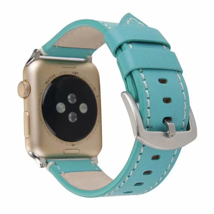 Echtes Kalbsleder-Armband für Apple Watch Series 6, SE, 5 und 4 (44 mm) / 3, 2 und 1 (42 mm), für Apple Watch Series 7 (45 mm) / 6, SE, 5 und 4 (44 mm) / 3, 2 und 1 (42 mm)
