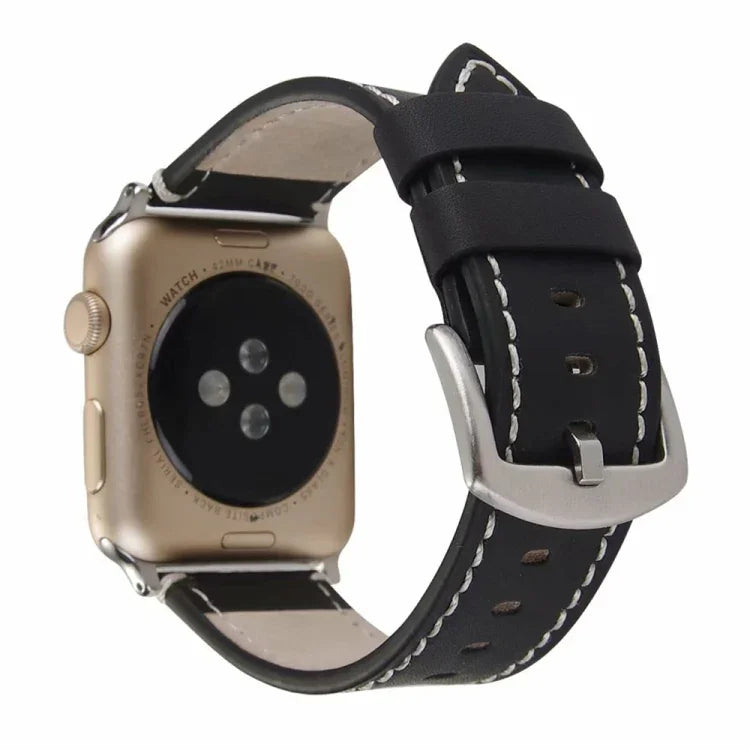 Calfskin Genuine Leather Watchband For Apple Watch Series 6 & SE & 5 & 4 44mm / 3 & 2 & 1 42mm, For Apple Watch Series 7 45mm / 6 & SE & 5 & 4 44mm / 3 & 2 & 1 42mm
