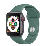 H55Pro Smartwatch mit 1,4-Zoll-TFT-Bildschirm und Bluetooth-Funktion, unterstützt Schlafüberwachung, Herzfrequenzmessung und Blutdruckmessung. Erhältlich mit Silikonarmband in verschiedenen Farben: Grün, Dunkelblau und Rosa.