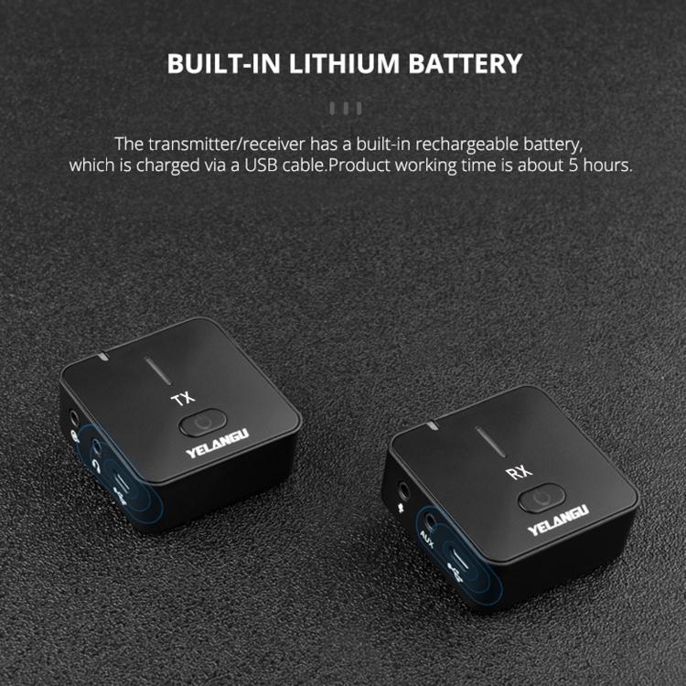 YELANGU MX5 2,4G Live-Übertragungs Interview Aufnahme Drahtloses Mikrofon