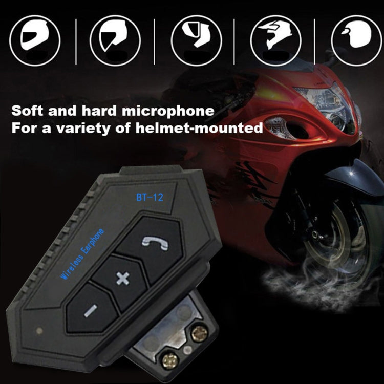 BT12 Motorradhelm-Bluetooth-Headset, Motorrad-Gegensprechanlage Bluetooth-Headset, BT12