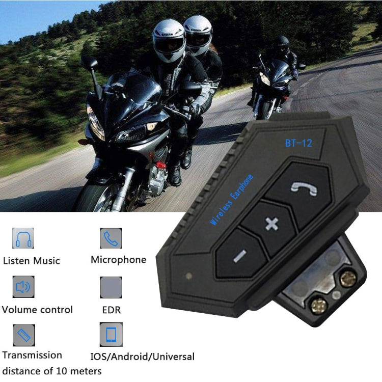 BT12 Motorradhelm-Bluetooth-Headset, Motorrad-Gegensprechanlage Bluetooth-Headset, BT12